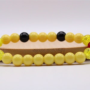 Electric Mouse Beaded Bracelet | Anime and Manga Style Bracelet | Stretch Bracelet
