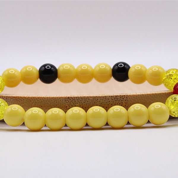 Electric Mouse Beaded Bracelet | Anime and Manga Style Bracelet | Stretch Bracelet