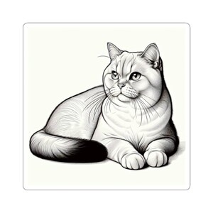 Whimsical Cat Kiss-Cut Stickers | Cute Cat Decor, Pet Lover Gift, Laptop Decals, Home Office Accessories, Cat Themed Stationery