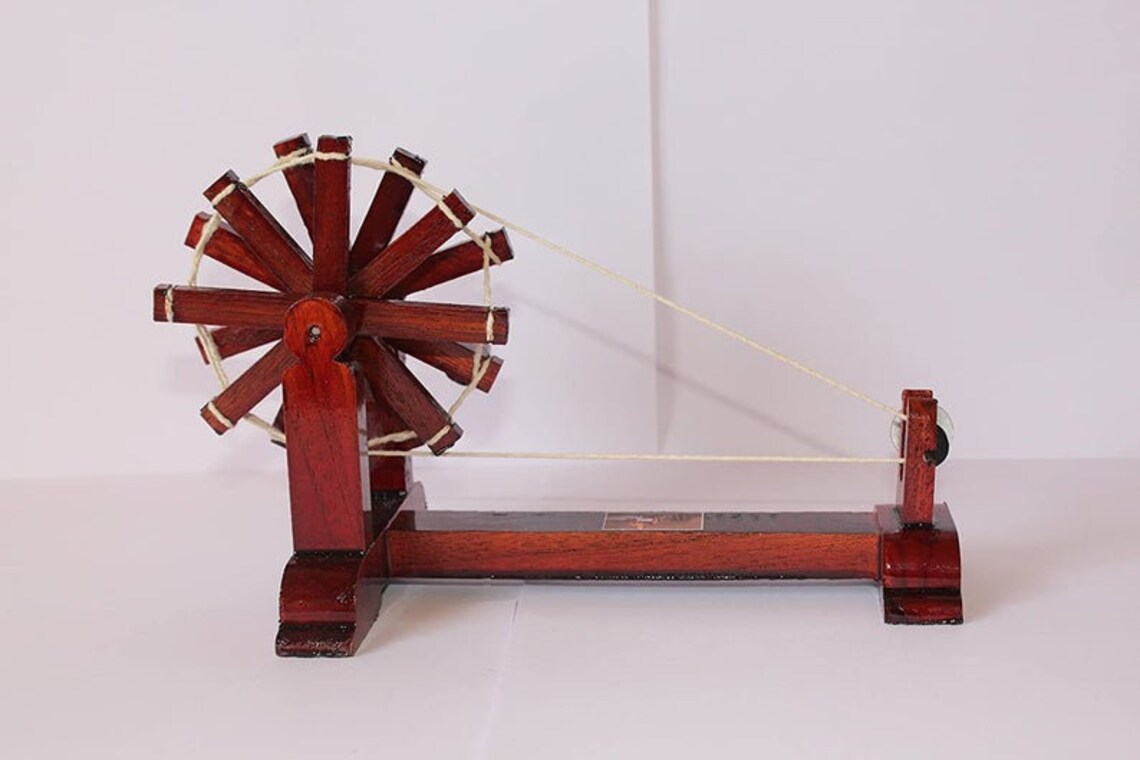 Wooden Spinning Wheel Small Medium Size Gandhi Charkha Etsy