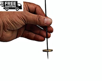 Gandhi Takli Drop Spindle: Brass & Iron, Traditional Spinning Tool