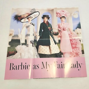 Vintage Barbie Doll Poster Decor My Fair Lady Barbie Collection 1996 Wall Art -RARE