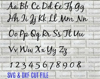 Script Font svg cut file, Fancy, Silhouette File, Cut File, SVG, DXF, Alphabet, DIY, Print, Calligraphy font, Wedding font, Digital download