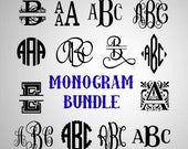 Monogram Bundle, Monogram, Alphabet, Bundle, SVG cut file, Silhouette File, SVG, Design, Digital, DIY, Print, Wedding Gift, Cricut, Vector