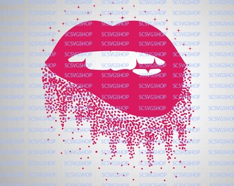 Sparkling Lips SVG, Full Lip, Silhouette, Sparkle, Bling, SVG, Gift, Feminine, Mouth, Biting Lips, DIY, Print, Cricut Design Space, Vector