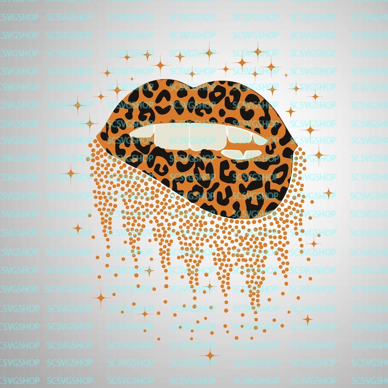 Sparkling Lips Animal Print SVG Full Lip Sparkle Bling | Etsy