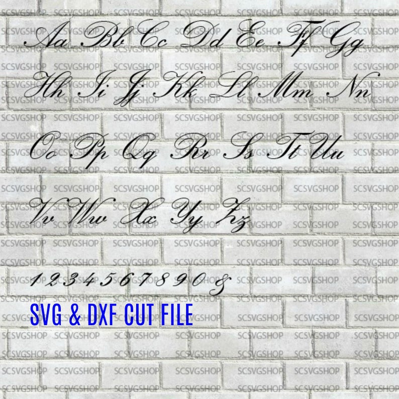 Download Script Font Svg Cut File Cut File Digital Download Silhouette File Svg Fancy Calligraphy Font Wedding Font Print Alphabet Dxf Diy Craft Supplies Tools Nail Art Sultraline Id