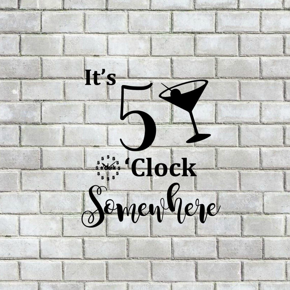 It's 5 O'clock Somewhere SVG Cut File Silhouette | Etsy
