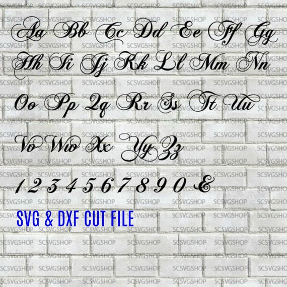 Script Font svg cut file Fancy Installable font Silhouette | Etsy