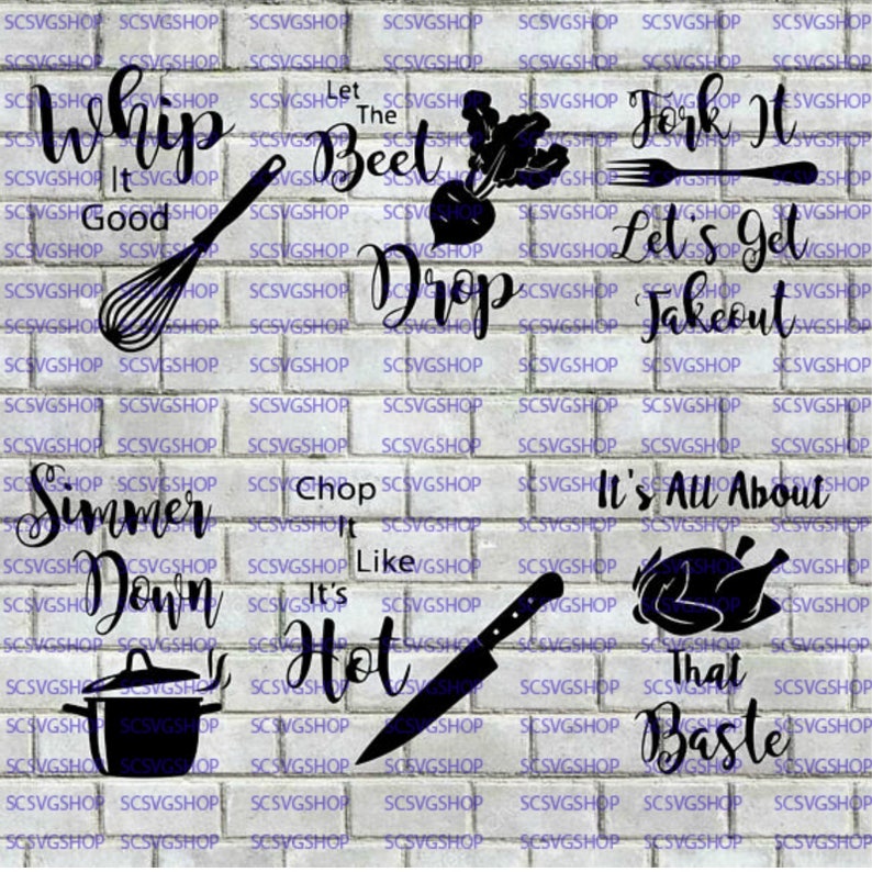 Download Kitchen SVG Bundle Kitchen Set svg Silhouette File Cut | Etsy