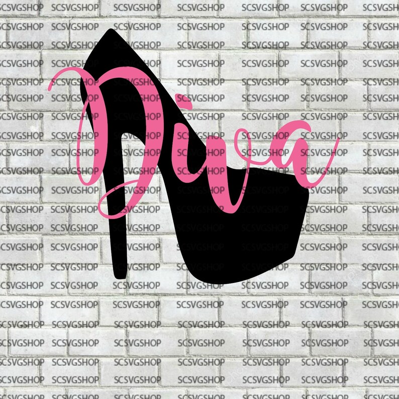 Download Diva cut file Stiletto High Heel Birthday Gift Silhouette | Etsy