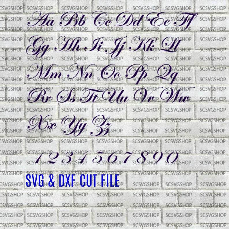 Download Visual Arts Craft Supplies Tools Cut File Diy Svg Script Font Svg Cut File Design Space Print 1 Digital Download Fancy Calligraphy Font Alphabet Silhouette File