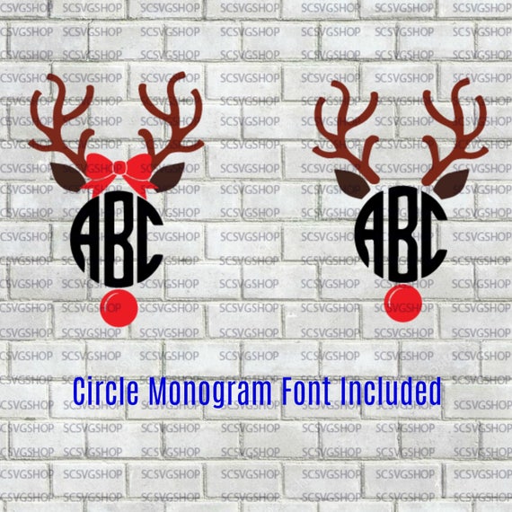 Download Monogram Reindeer svg Reindeer SVG Silhouette File Cut | Etsy