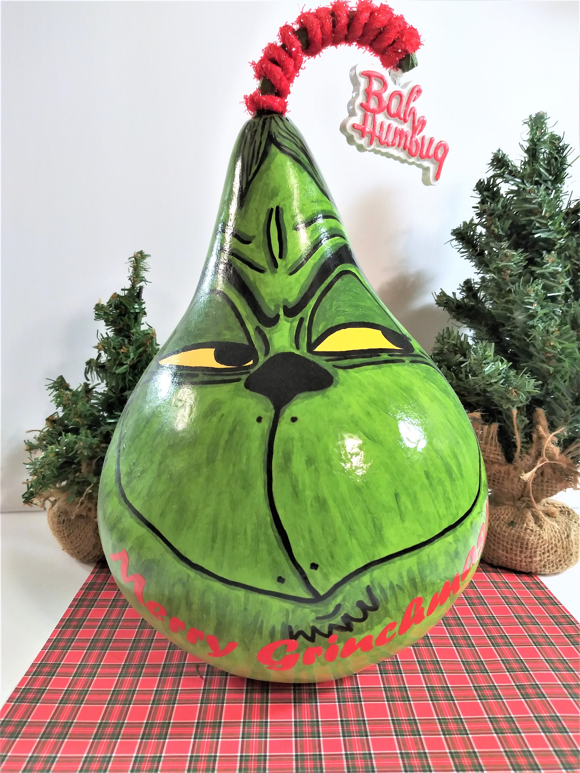Grinch Candy Dishgrinch Gourd Decorchristmas Candy Etsy