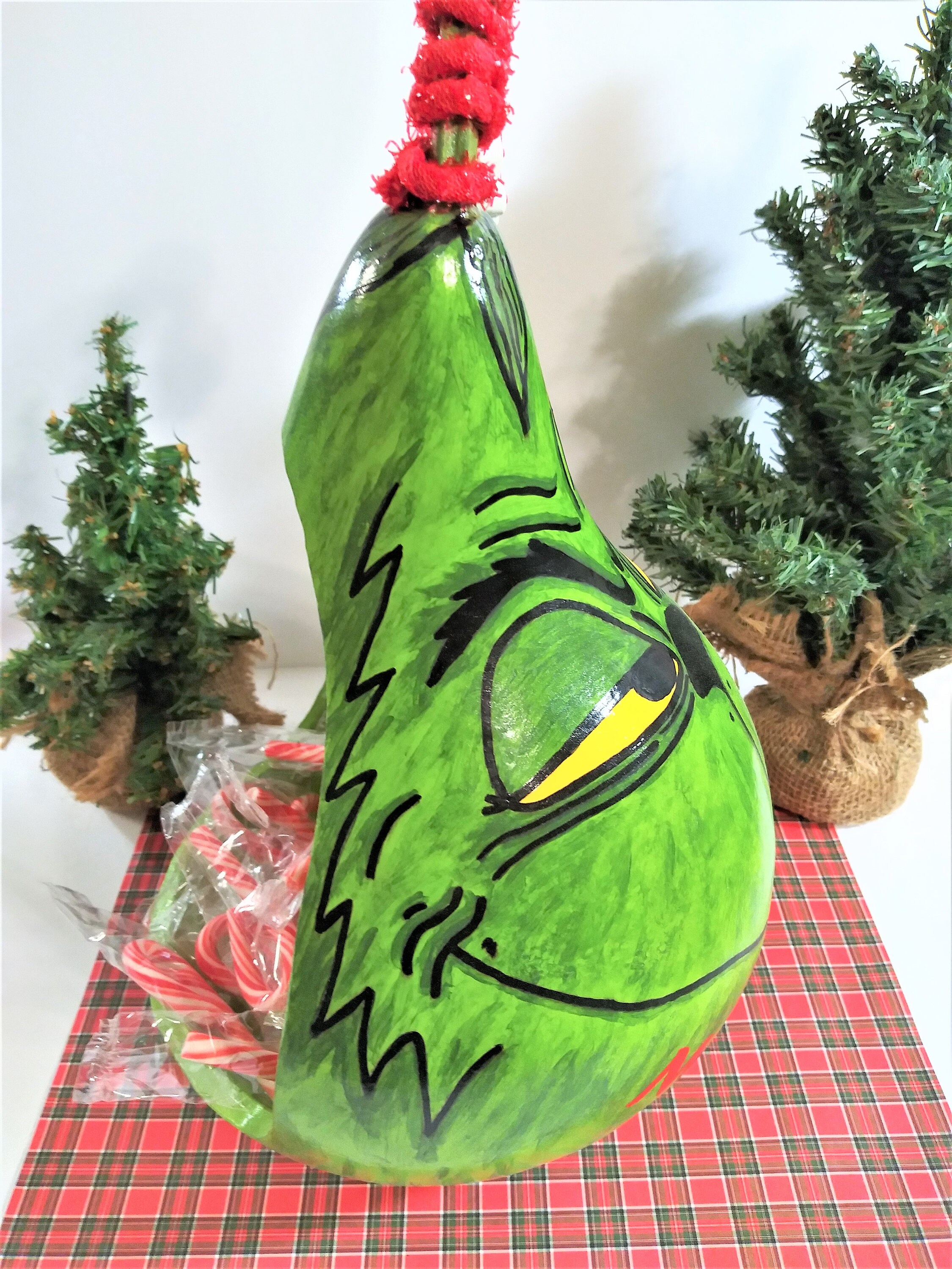 Grinch Candy Dishgrinch Gourd Decorchristmas Candy Etsy
