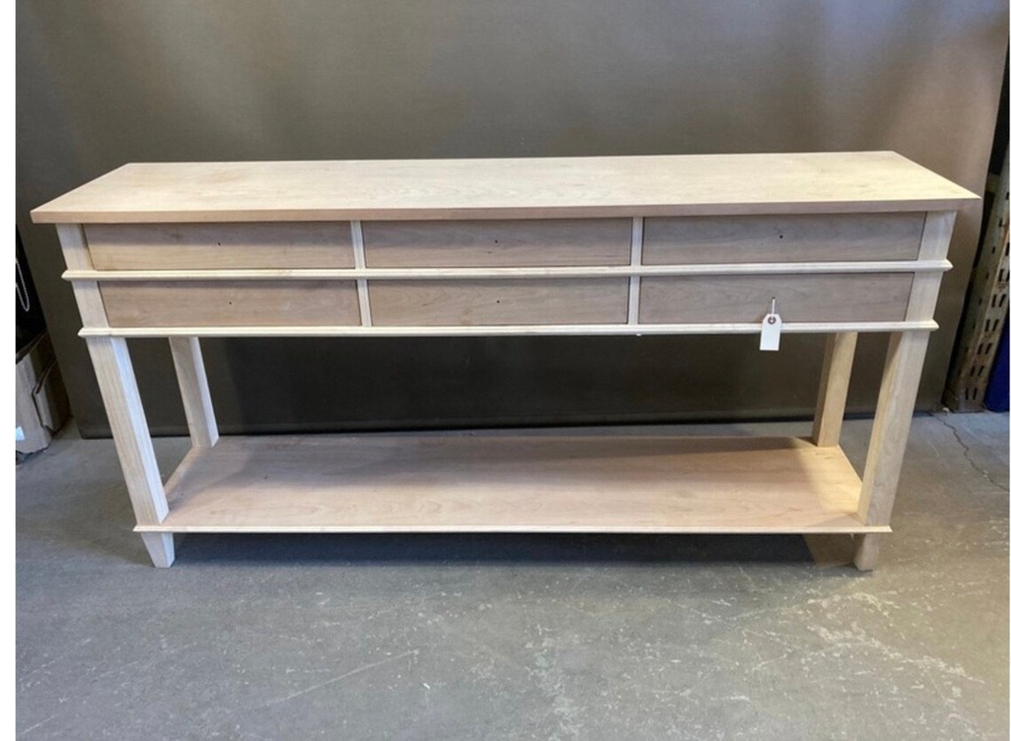 Console Solid Wood Console Table Unfinished 6 Drawer - Customizable - Etsy