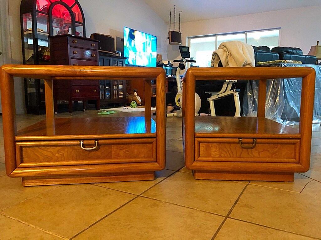 Broyhill Premier Collection MCM Side Table Set Etsy
