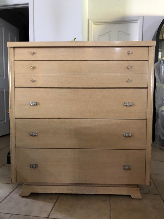 MCM Art Deco Chest of Drawers by United Furniture Corporation Etsy