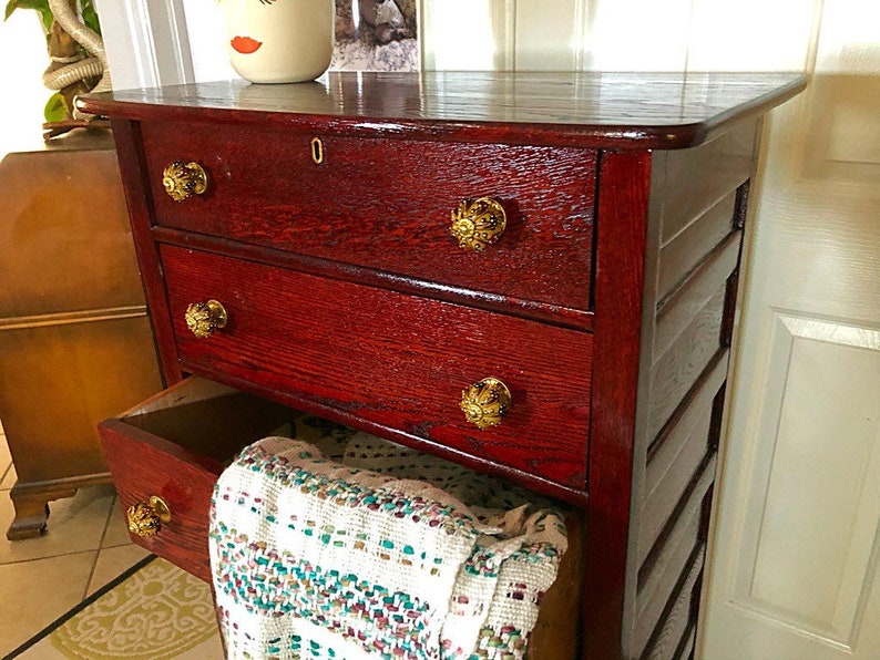 Sold Sold Tall Boy Oak Dresser Custom Renewed Etsy