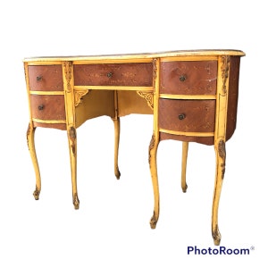 French Provincial Kidney Shaped Vanity/Desk