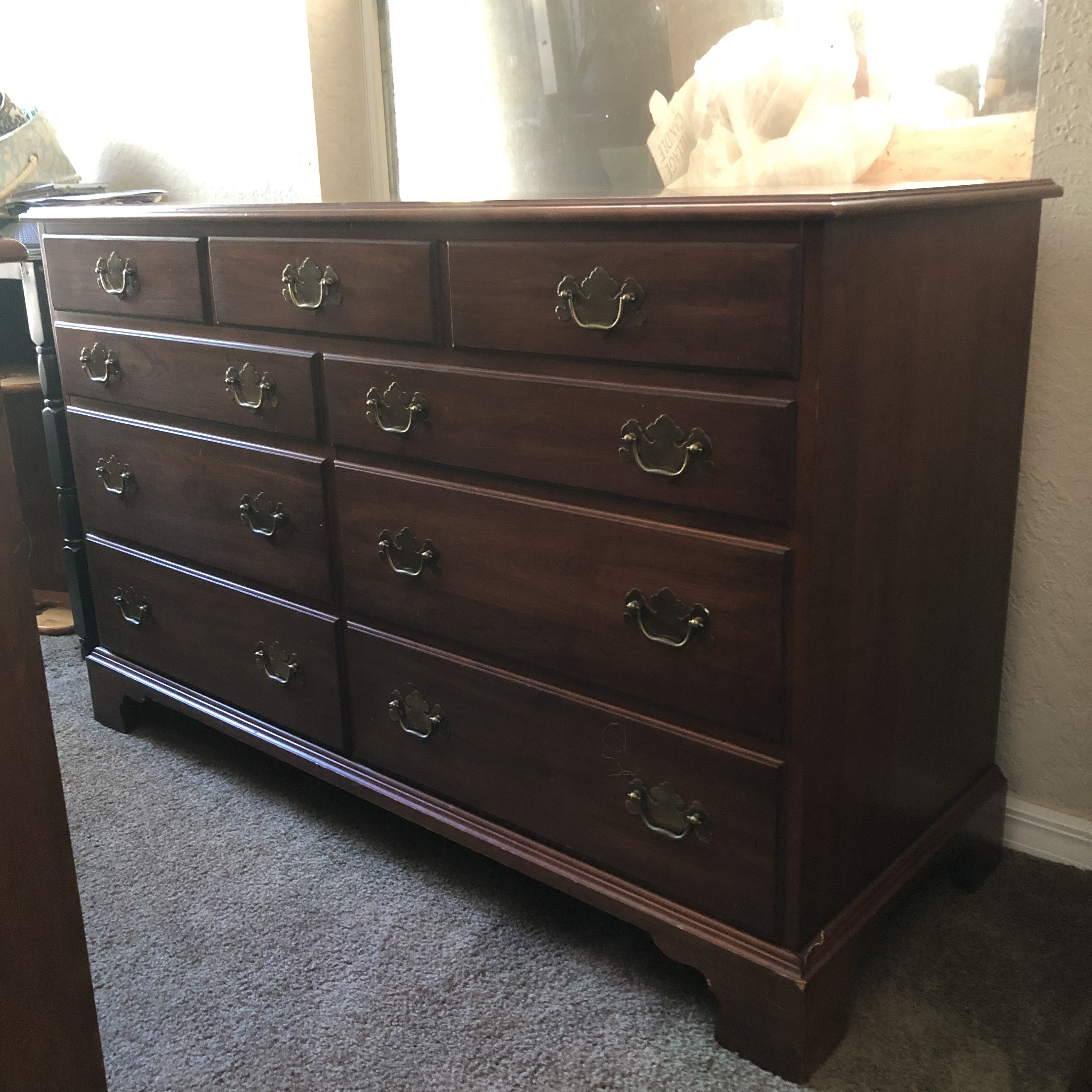 Virginia Galleries Henkel Harris Solid Wild Black Cherry Wood W Matching Mirror Etsy
