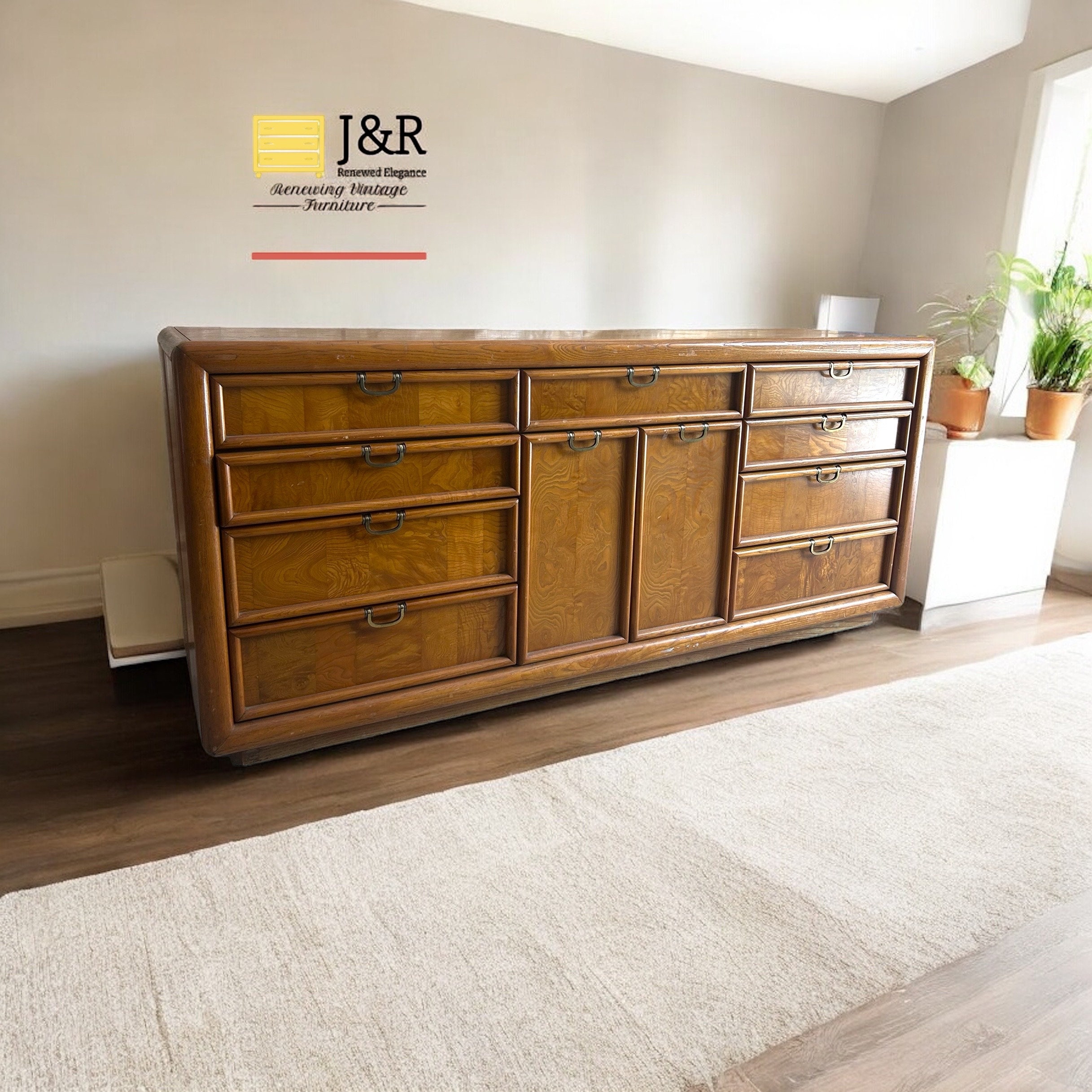 Vintage Mid Century Broyhill Oak Dresser - Customizable - Etsy