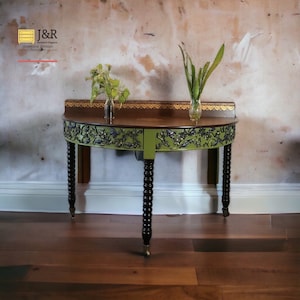 Antique Half Moon Console Table