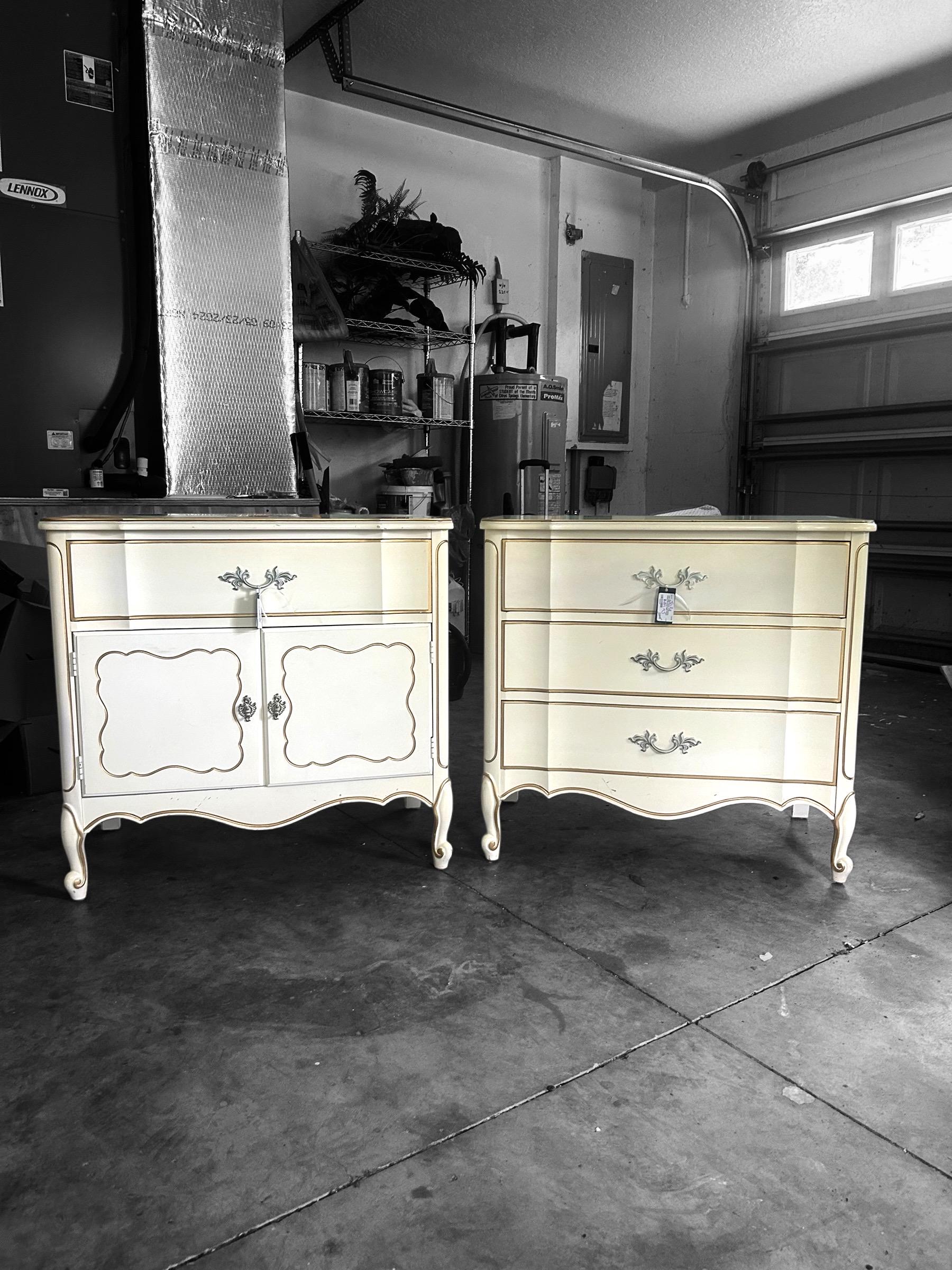 Dixie French Provincial Vintage Nightstands – Custom Finish