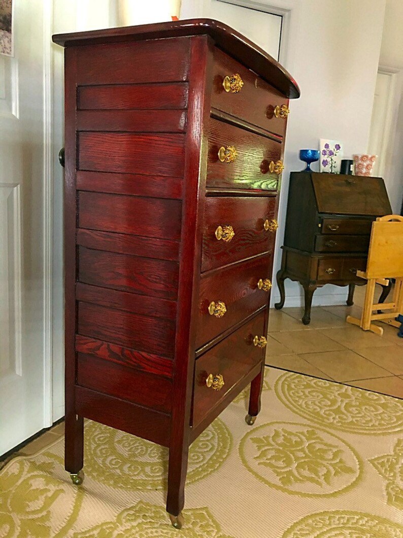 Sold Sold Tall Boy Oak Dresser Custom Renewed Etsy