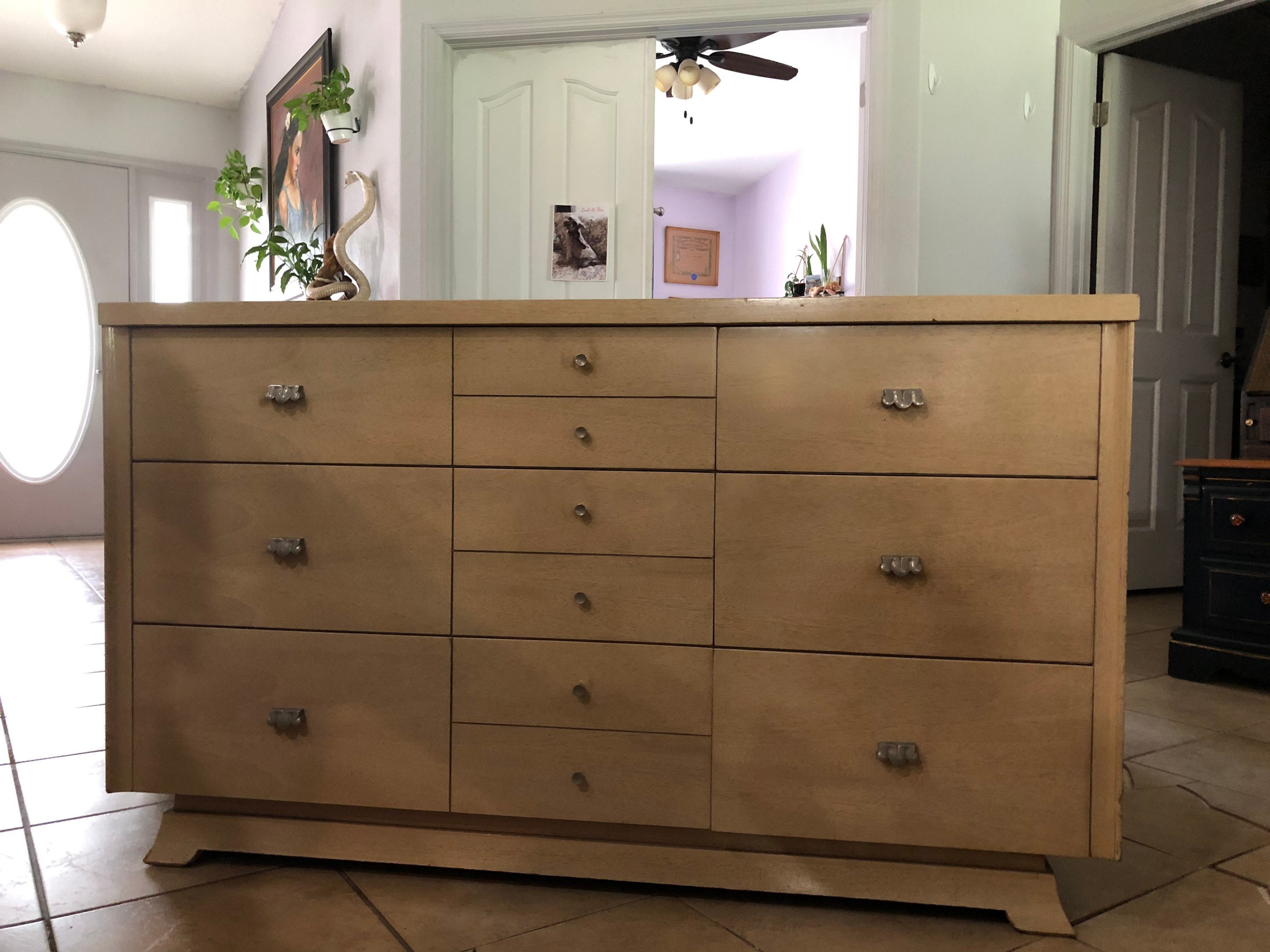 white christmas dresses REFINISHED Mid Century Modern Walnut Dresser 9 drawers 84