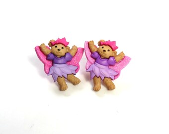 Bär Ohrstecker, Winkel Bär Ohrringe, süße weibliche Bär Ohrringe, Bär Ohrringe, Bär Schmuck