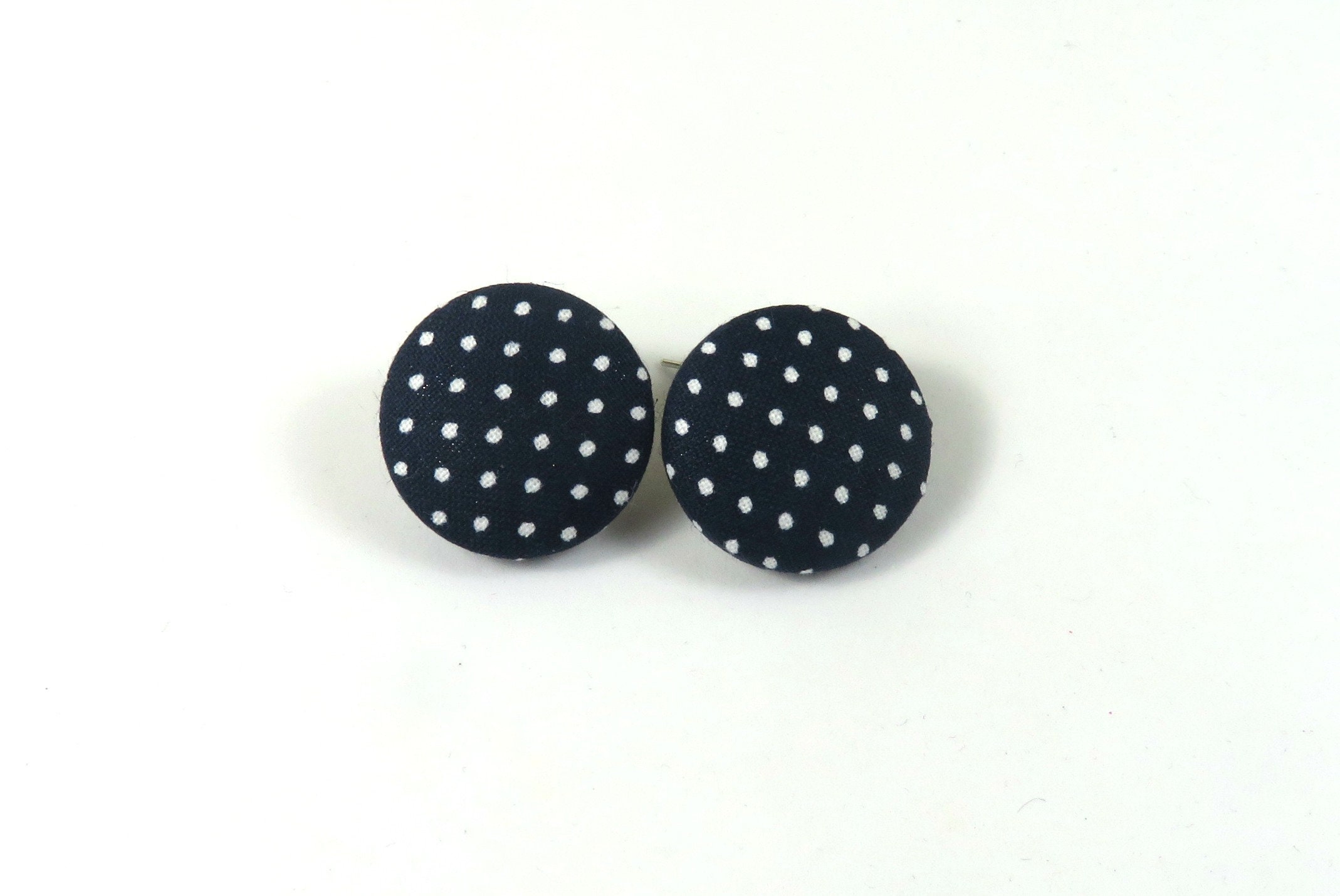 Polka Dot Earrings Polka Dot Studs Fabric Polka Dot Studs Etsy UK