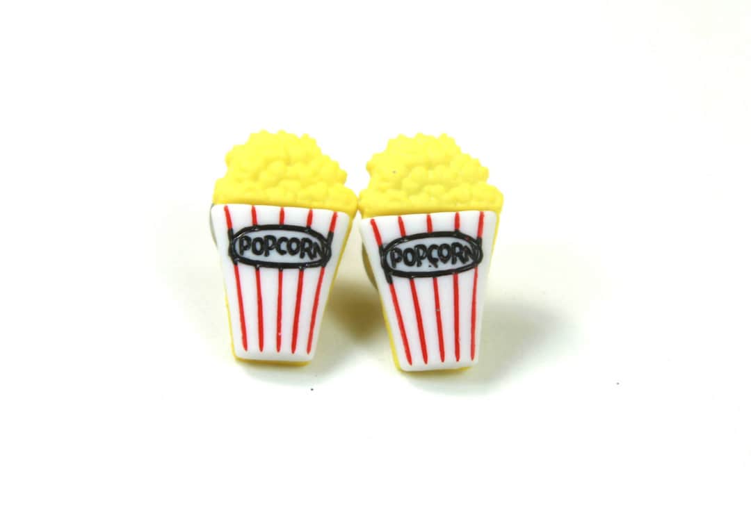 Popcorn Earrings, Movie Fun Earrings, Popcorn Studs Etsy