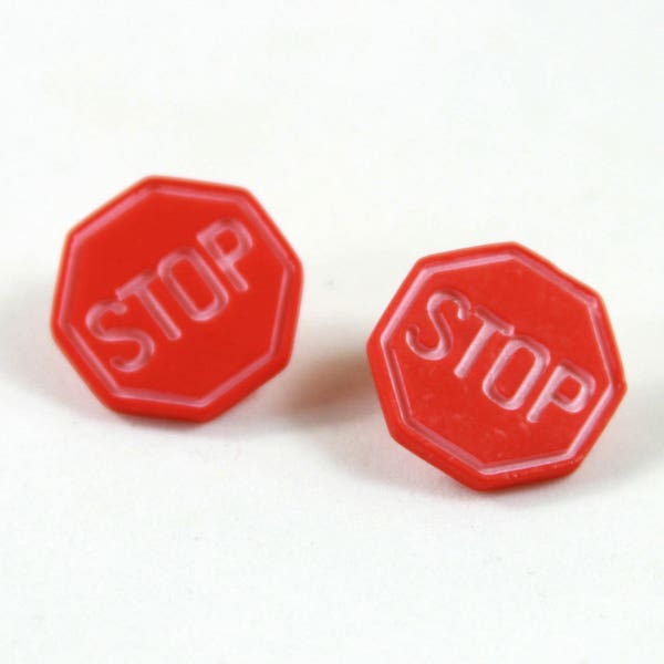 Stop sign studs, Stop sign earrings, Octagon earrings, Octagon studs