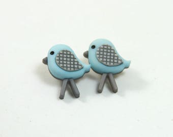 Bird studs, Bird earrings, bird jewelry, Blue bird earrings