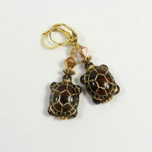TURTLE Perlen Ohrringe, handgefertigte Ohrringe, schöne Chez Perlen Ohrringe, Ohrhänger für Sie, Mode Ohrringe