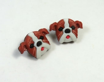 Dogs earrings, cute dogs jewelry, dogs studs, boxer dog earrings, dog lovers studs