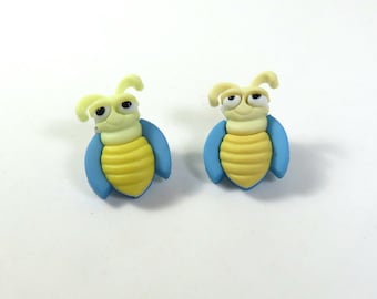 Bee earrings, Bee studs, Cute bee earrings, Cute bee jewelry, Funny bee earrings, Bug studs