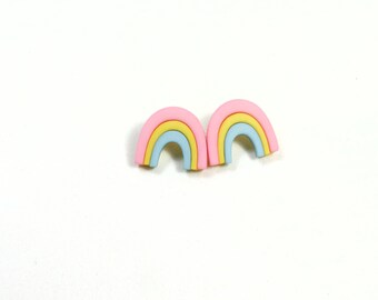 Rainbow earrings, rainbow studs, rainbow jewelry