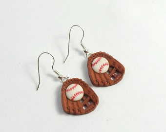 Pendientes de guantes de béisbol, pendientes colgantes, joyería colgante, pendientes deportivos