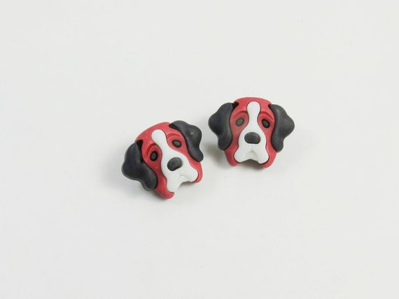 Dogs studs St Bernard studs cute dog studs brown black dog studs dog earrings pet lovers earrings