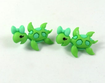 Turtle earrings, Turtle studs, Sea animal earrings, Cute turtle studs, Girly earrings, Animal earrings