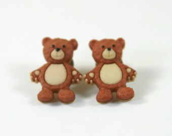 Bär, Bär Ohrstecker, Brauner Bär Ohrringe, Bär Schmuck, niedliche Bären-Ohrringe