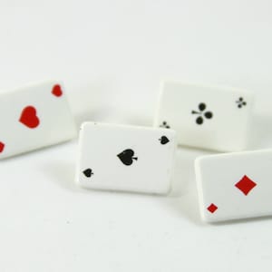 Crampons de carte de jeu, goujons de carte, boucles d'oreilles de carte, boucles d'oreilles de carte de jeu