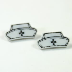 Boucles d’oreilles chapeau d’infirmière, infirmière boucles d’oreilles, boucles d’oreilles chapeau, boucles d’oreilles chapeau, boucles d’oreilles chapeau infirmière, cadeau pour infirmière, cadeau Miracle