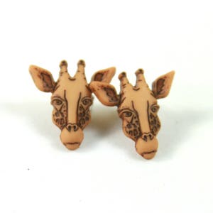Giraffe earrings, Giraffe studs, Animal earrings, Animal studs