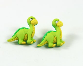 Kolczyki z dinozaurami, Kolczyki z dinozaurami, Biżuteria z dinozaurami, Kolczyki z zielonymi dinozaurami