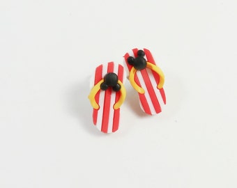 Brincos flip-flop, brincos do Mickey, tachas do Mickey, brincos de verão, brincos da Disney, brincos de praia, tachas de férias