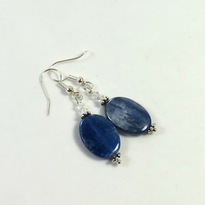 Kyanite earrings, gemstone earrings, sparkly earrings, Blue stone earrings