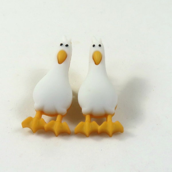 Bird earrings, Bird studs, Cute white bird studs, Seagulls earrings, Seagulls bird studs